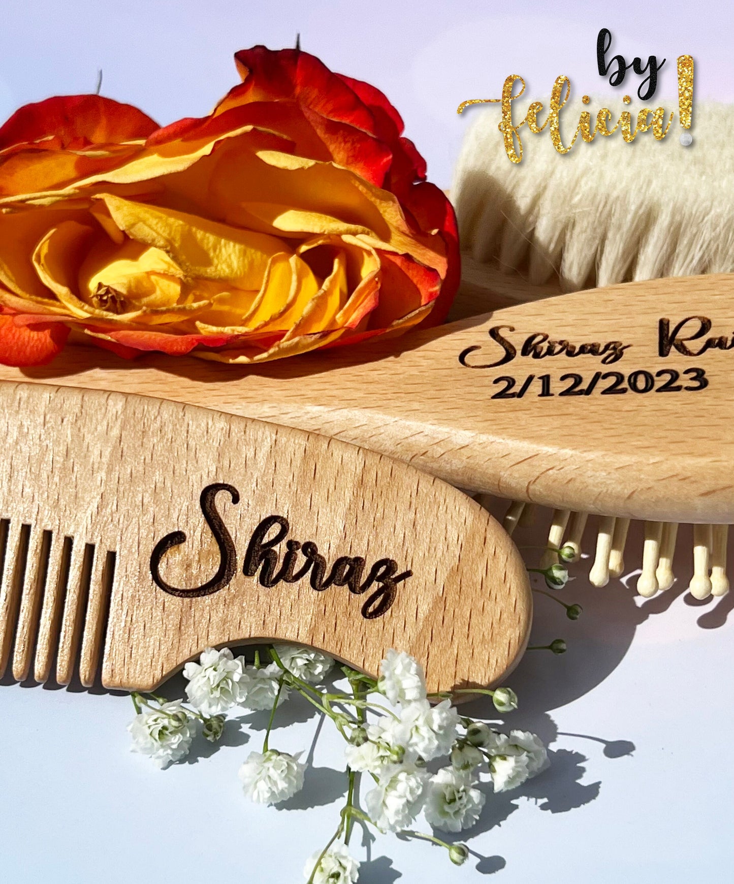 Baby Gift set, Baby gift personalized, Baby shower gift, Custom baby gifts, Newborn Gift set, Wooden baby brush, Personalized brush baby