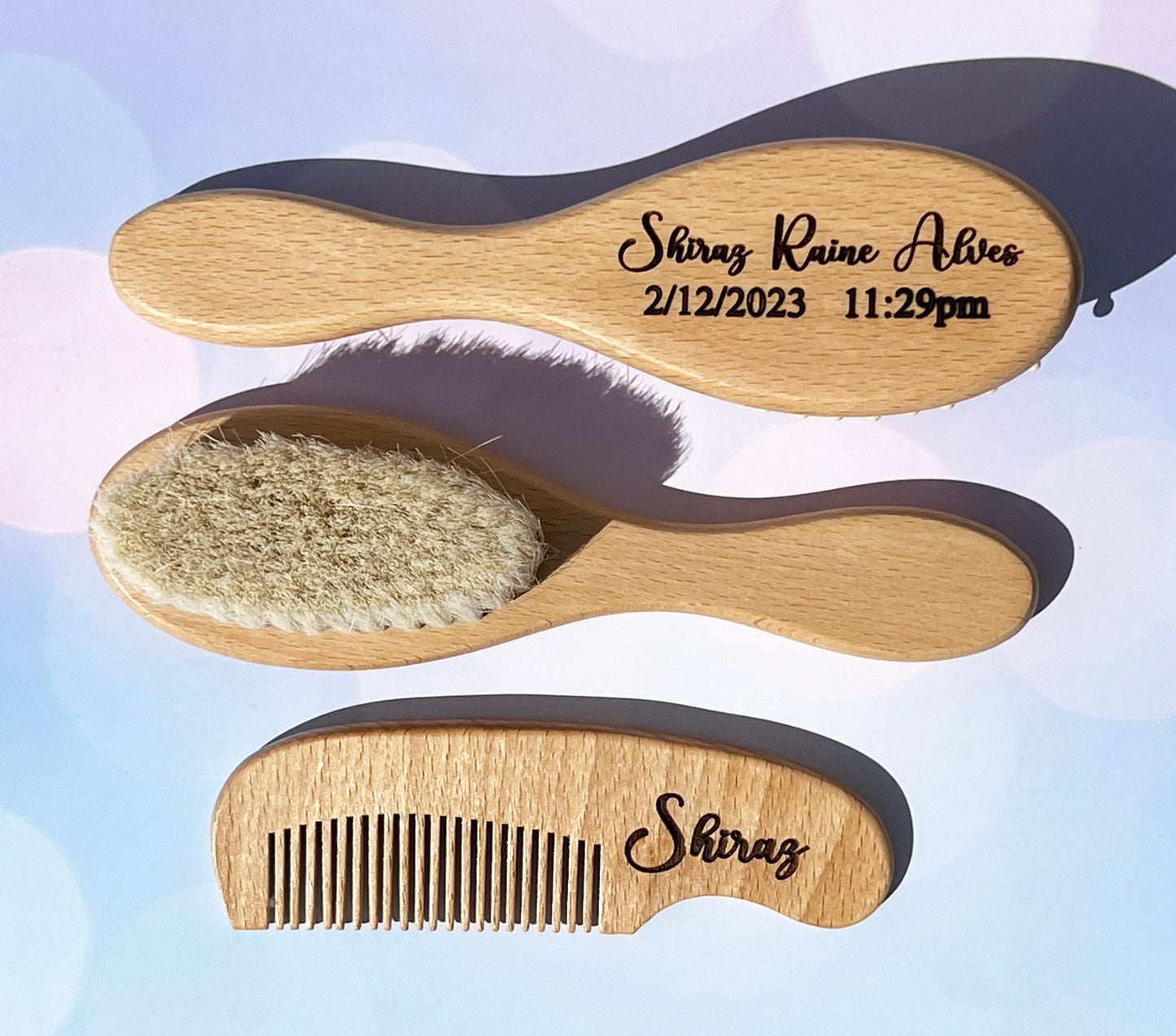 Baby Gift set, Baby gift personalized, Baby shower gift, Custom baby gifts, Newborn Gift set, Wooden baby brush, Personalized brush baby