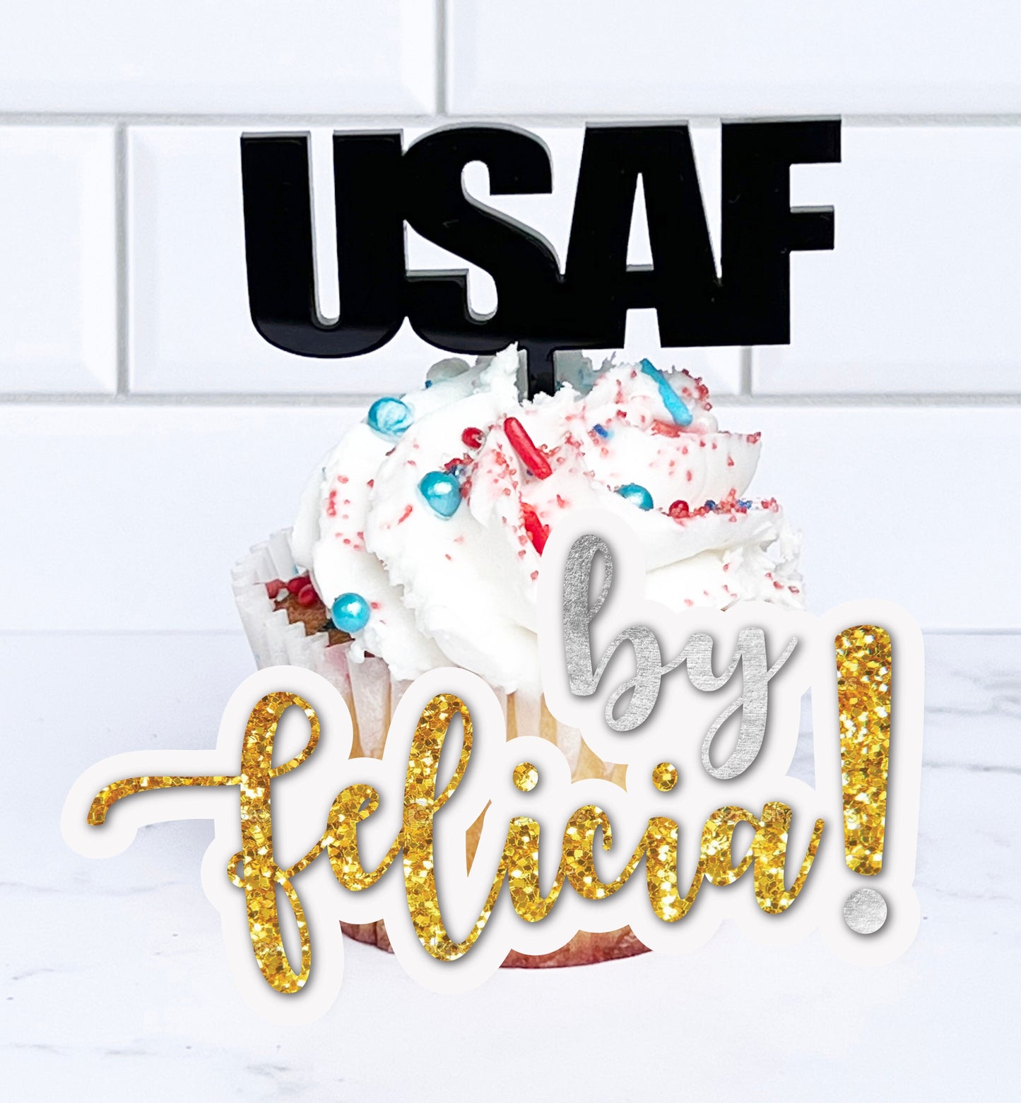 Air Force Cupcake Topper Air Force Party Decoration USAF cupcake topper Air Force going away Air Force Graduation Air Force boot camp