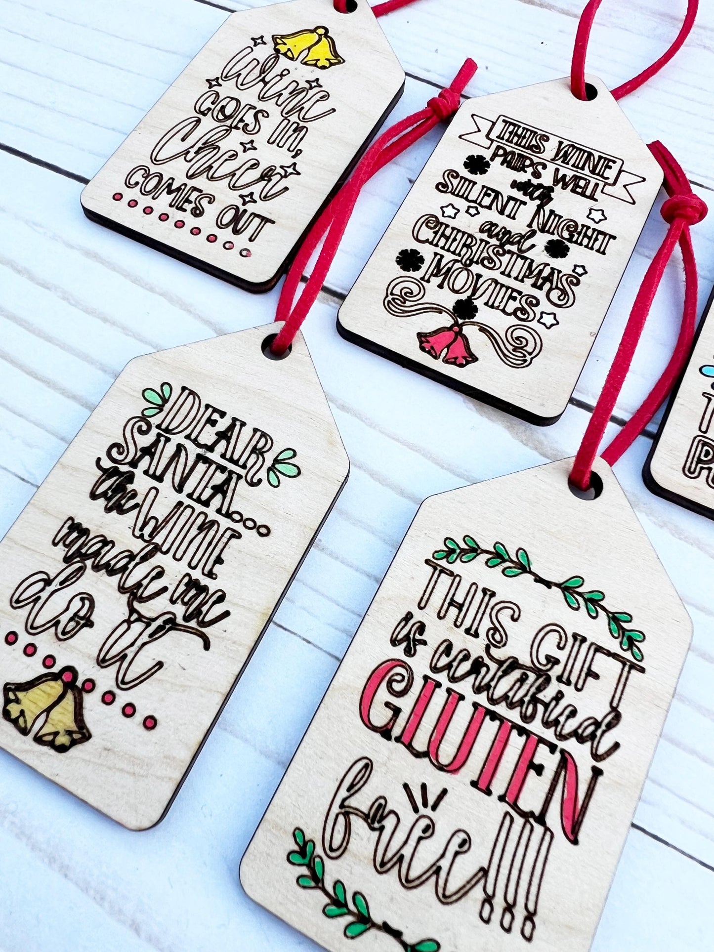 Wine tags Christmas, Wine tags personalized, Custom wine tags, Christmas wine labels, Christmas wine tags and ribbon, Holiday wine tag