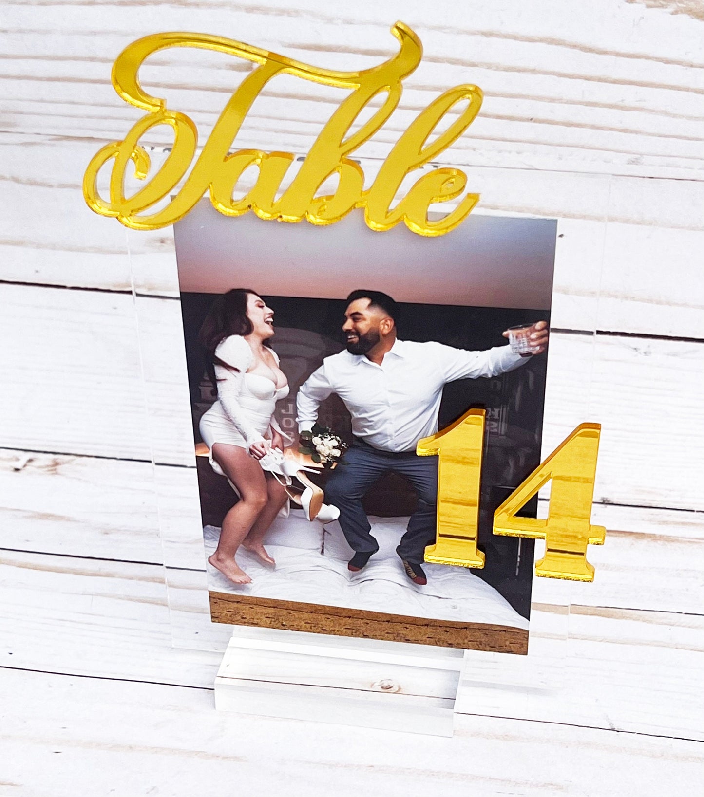 Arched Wedding Table Numbers: Mirrored Acrylic Table Decor