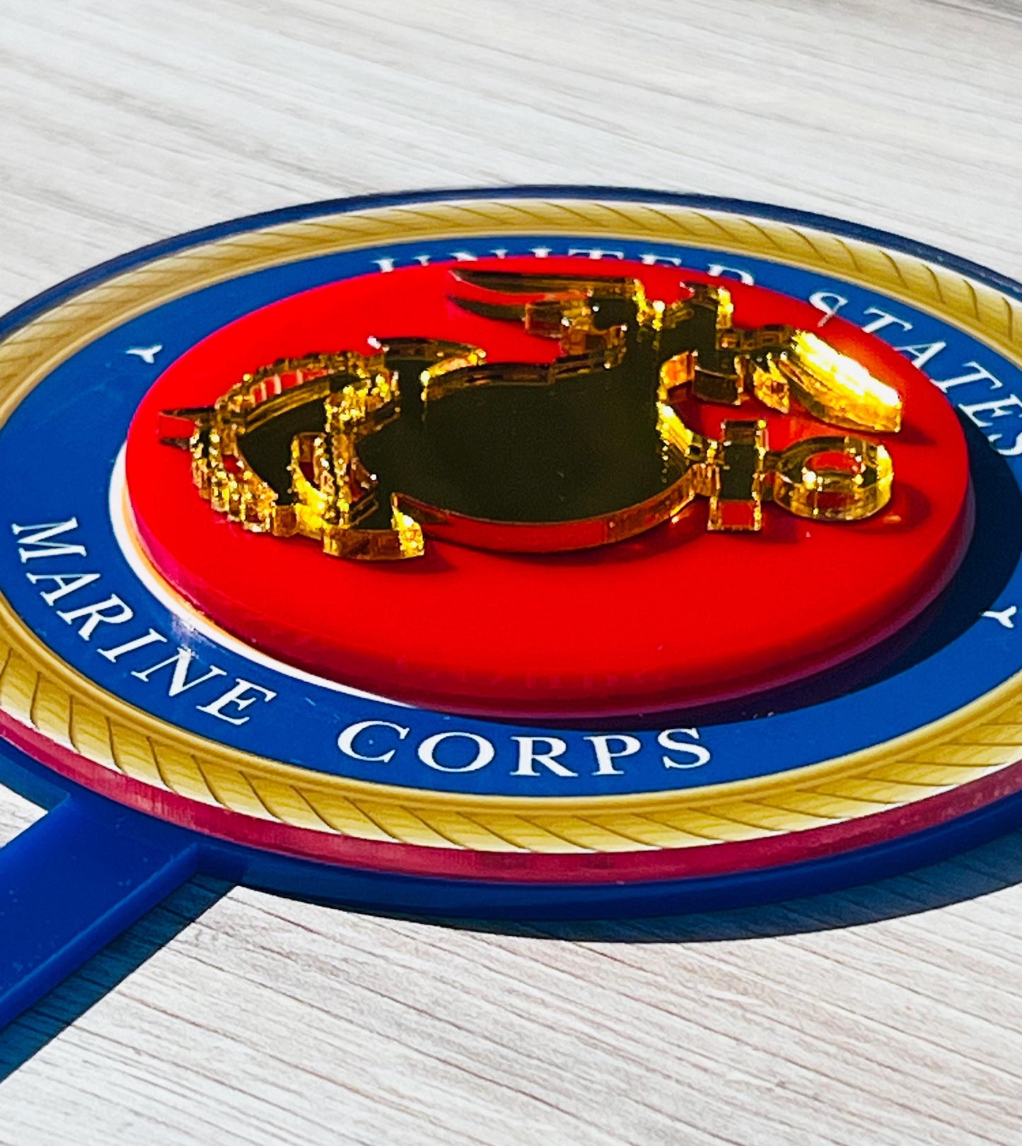 Acrylic Marine Corps Cake Topper: USMC Birthday Party Decor, USMC License #286-23