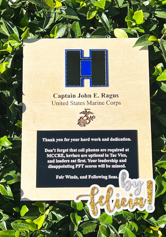 Marine corps plaques, Marine Corps retirement gift,  marine corps gift, USMC plaque, Marine retirement, Marine retired, USMC License #286-23