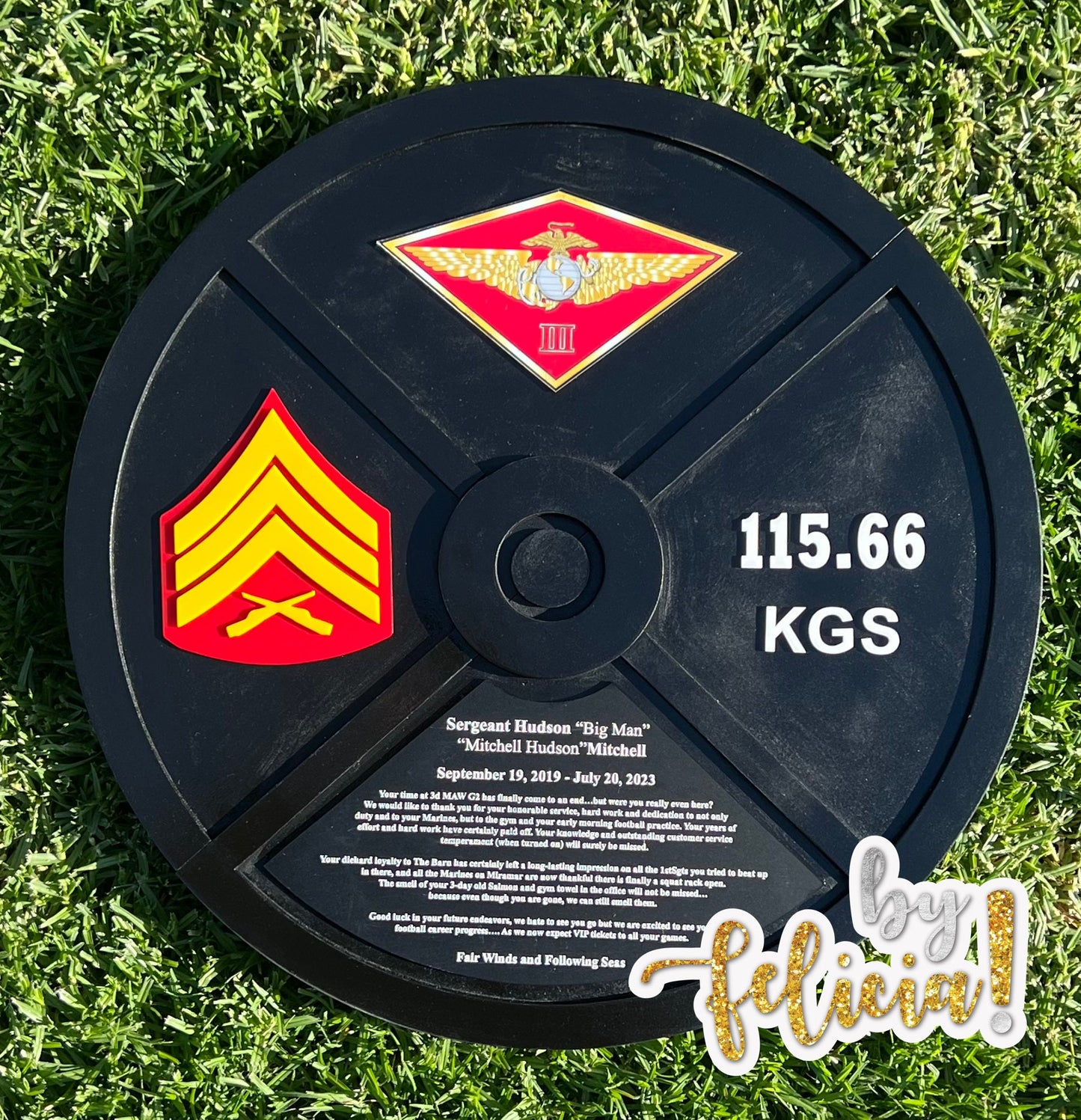 Handmade Marine Corps Retirement Plaque: USMC Gift