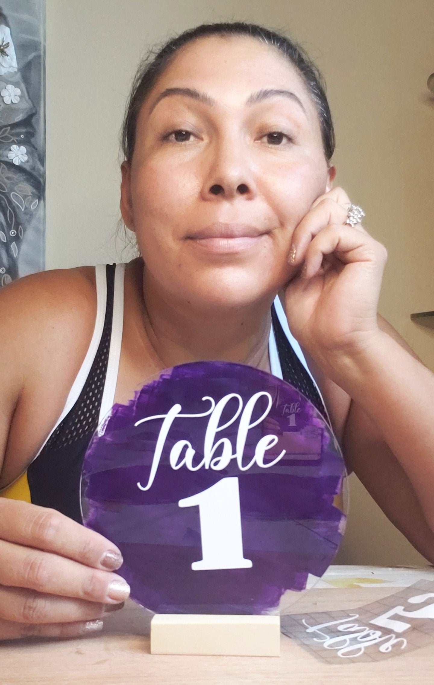 Acrylic Wedding Table Numbers: Painted Back, Vinyl Numbers