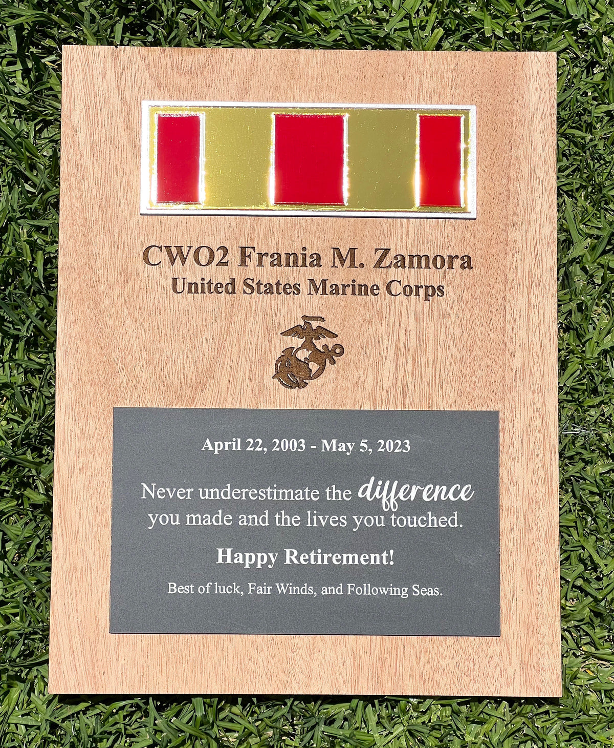 Custom Plaque Order