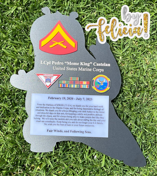 Marine corps plaques, Marine Corps retirement gift,  marine corps gift, USMC plaque, Marine retirement, Marine retired, USMC License #286-23