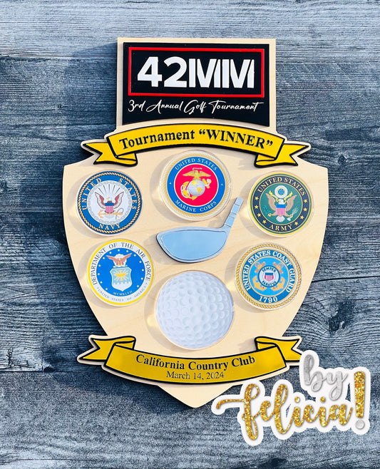 Golf tournament plaques, Golf tournament gift,  Golf Awards, Golf trophy, Winner trophy, Winner plaque, Golf sign