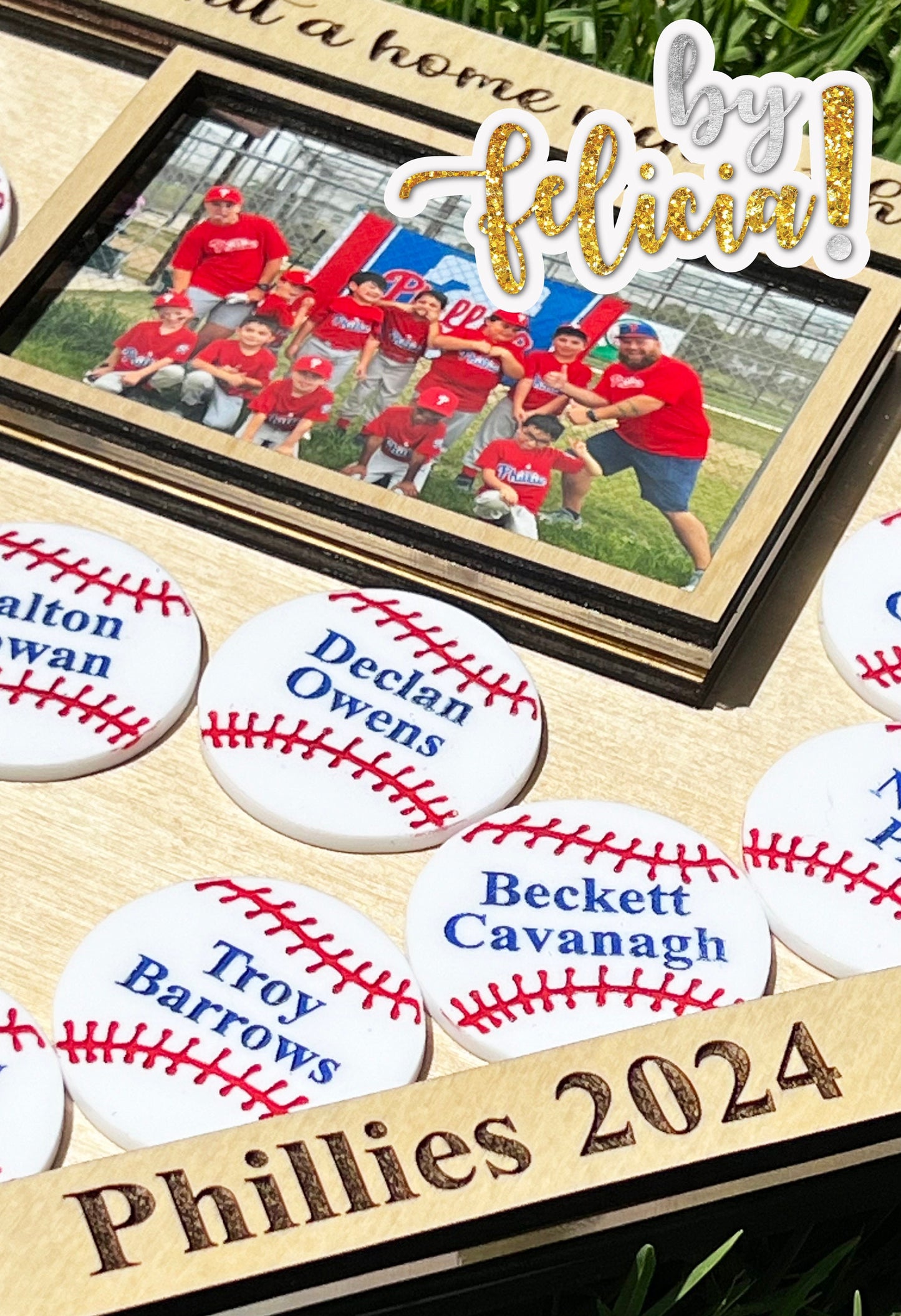 Personalized Baseball Coach Gift: Home Plate Team Photo Frame