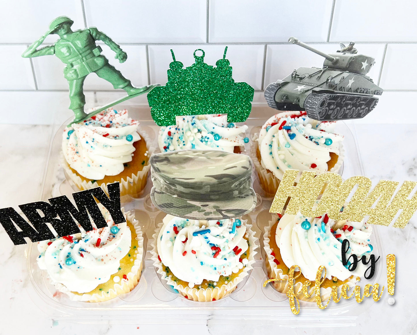 Army Cupcake Topper | Army Cake Topper | Army Party Decoration | Army Going Away Party | Army Party Supplies | Army Decorations for Party