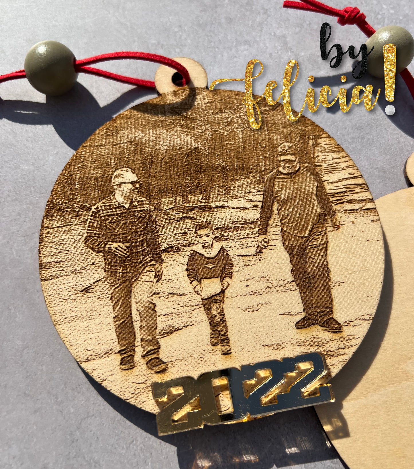 Custom Photo Laser engraved Ornament - Personalized Engraved Christmas Ornament