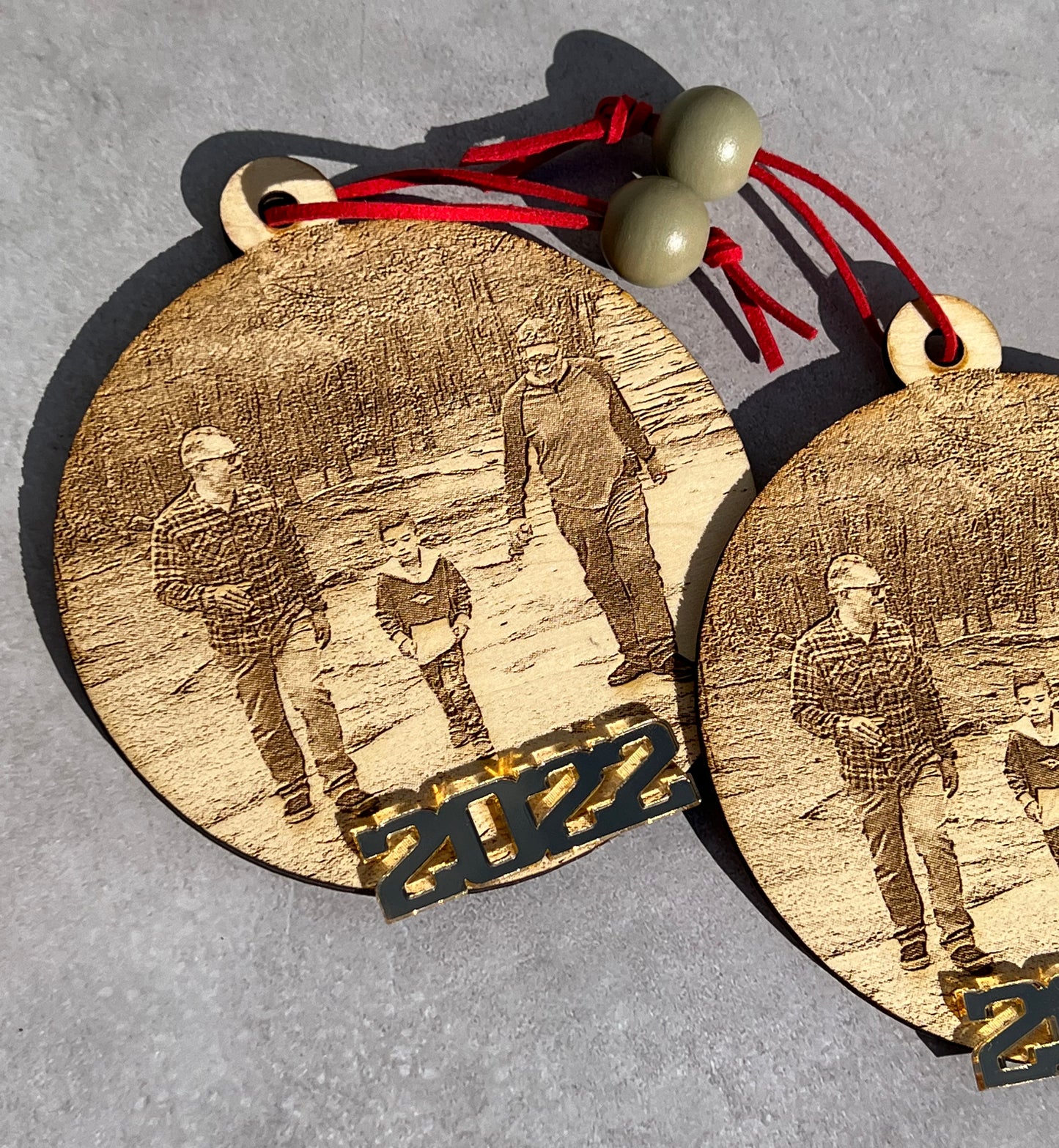 Custom Photo Laser engraved Ornament - Personalized Engraved Christmas Ornament