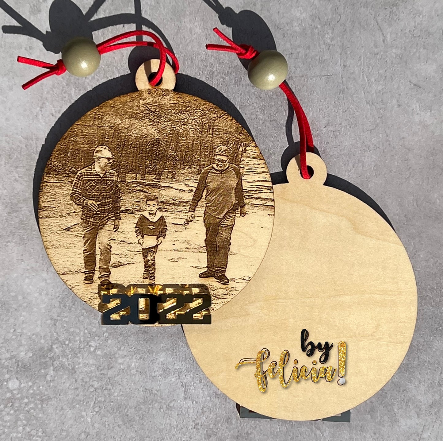 Custom Photo Laser engraved Ornament - Personalized Engraved Christmas Ornament