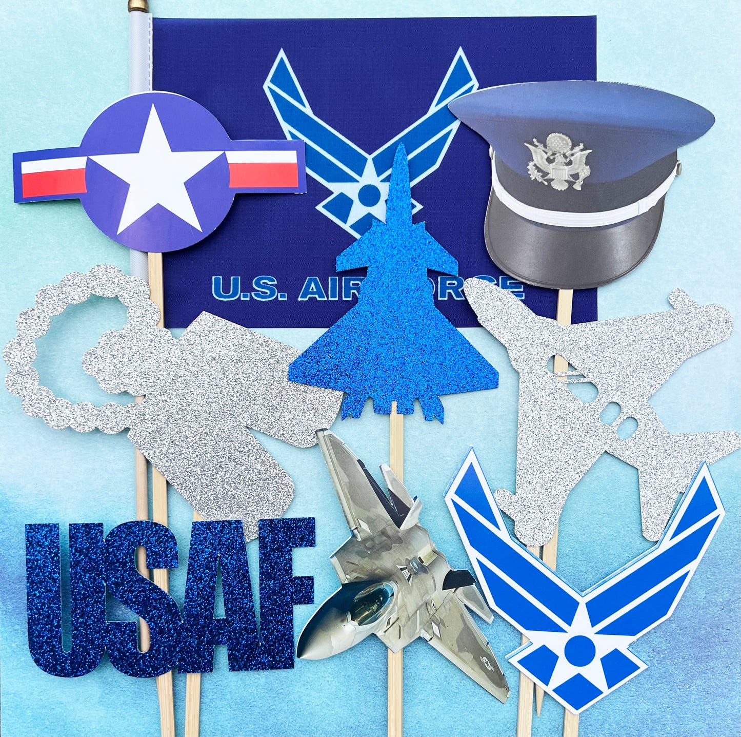 Air Force Party Decorations, Air Force Party,  Air Force Centerpiece, Air Force Boot Camp bound, Air Force Graduation Party