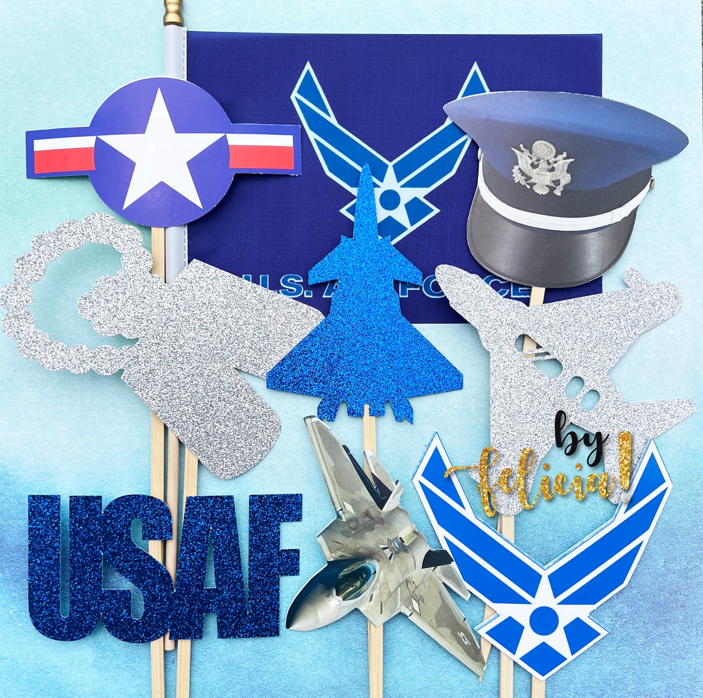 Air Force Party Decorations, Air Force Party,  Air Force Centerpiece, Air Force Boot Camp bound, Air Force Graduation Party