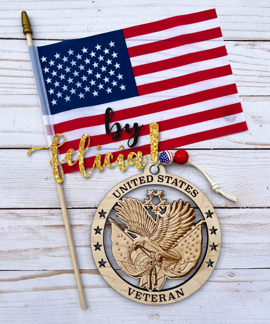 Veterans Day ornament, Marine Veteran, Navy Veteran, Air Force Veteran, Army Veteran, Coast Guard Veteran, Hobbyist LICENSE #21175