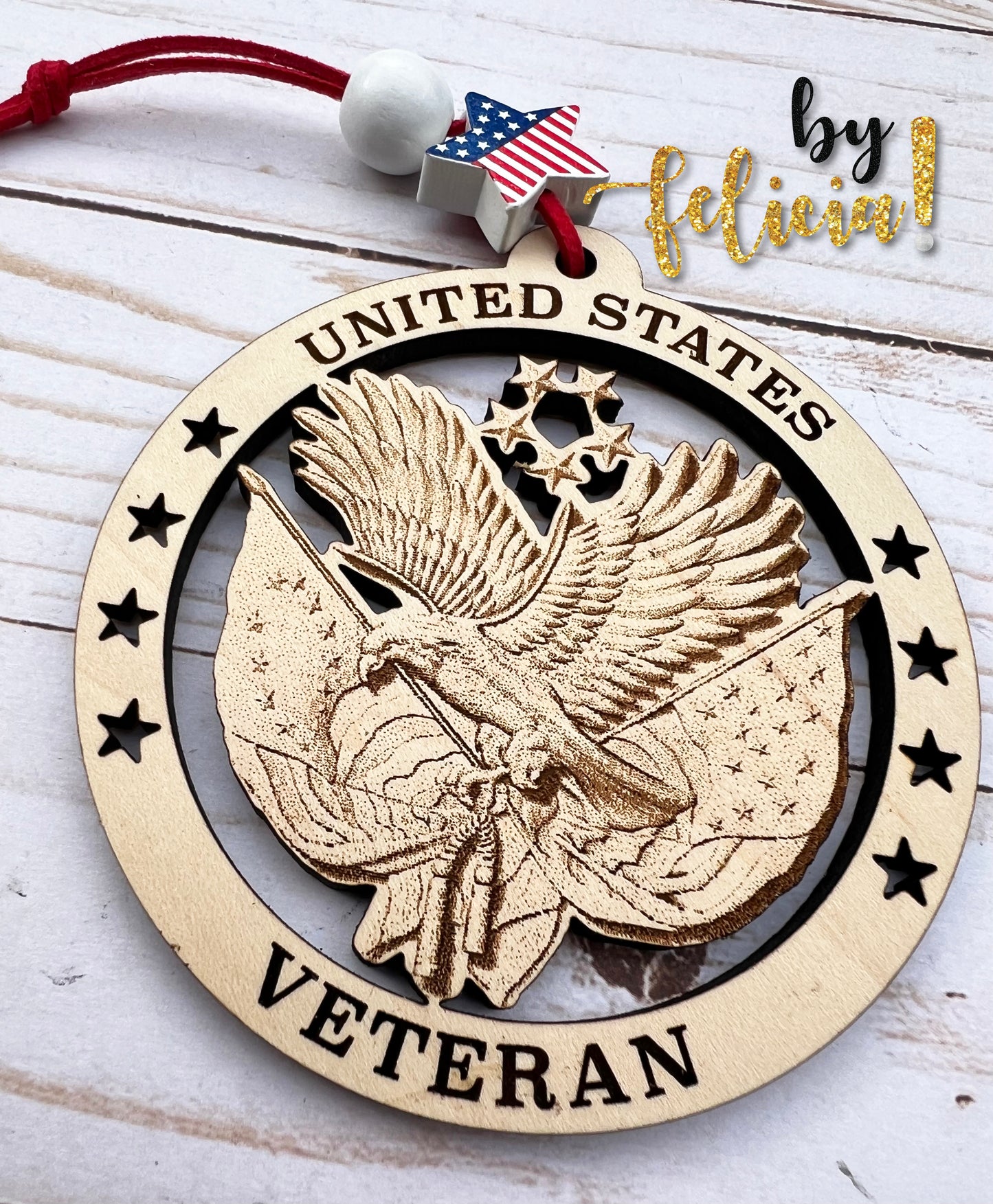 Veterans Day ornament, Marine Veteran, Navy Veteran, Air Force Veteran, Army Veteran, Coast Guard Veteran, Hobbyist LICENSE #21175