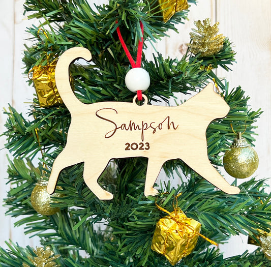 Personalized Pet Name Ornament • Cat's First Christmas • Pet Memorial Gift • Custom Cat Gift • Christmas Gift for New Pet