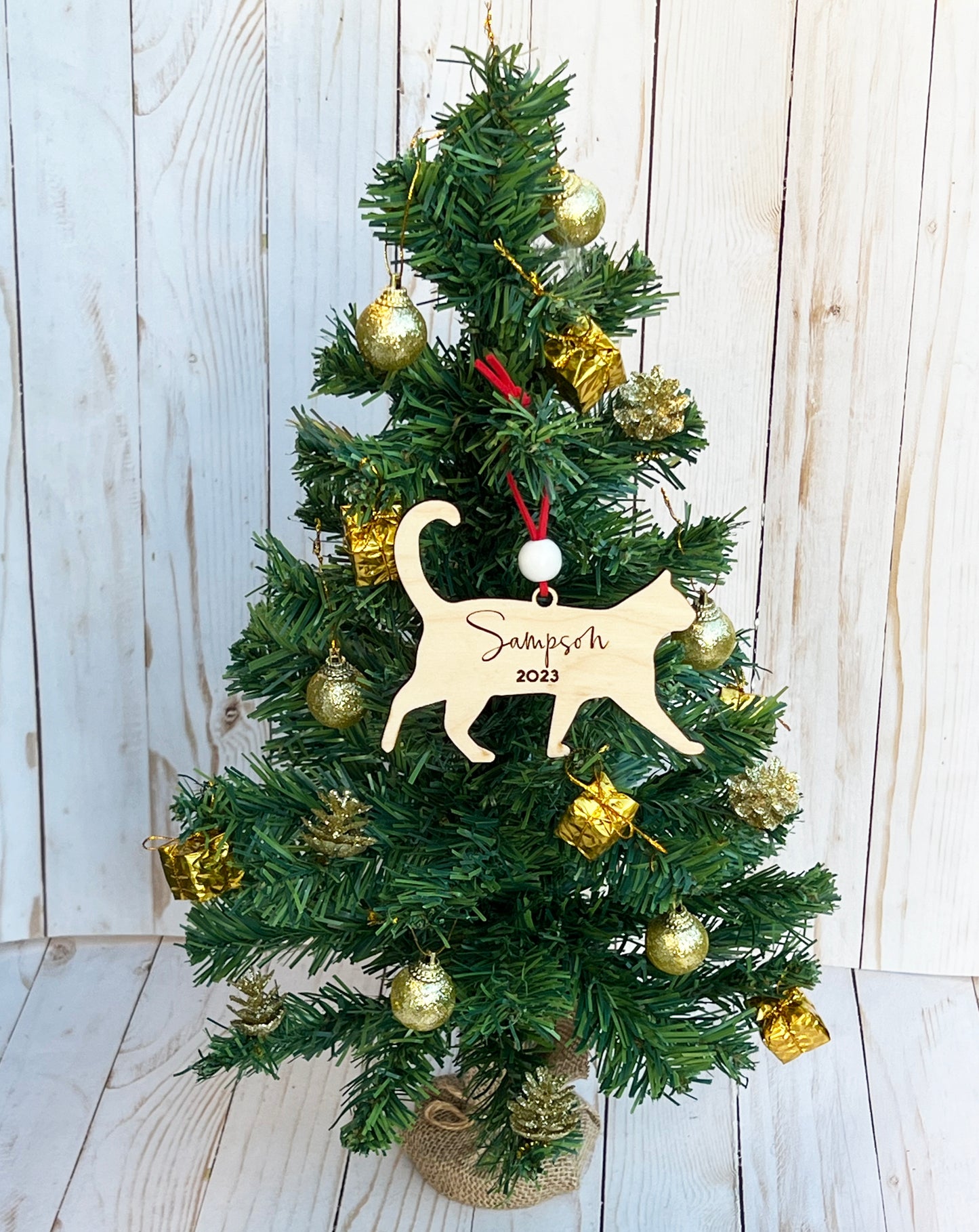 Personalized Pet Name Ornament • Cat's First Christmas • Pet Memorial Gift • Custom Cat Gift • Christmas Gift for New Pet