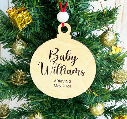 Personalized Baby Announcement Ornament • Personalized Holiday Ornament • Custom Christmas Gift