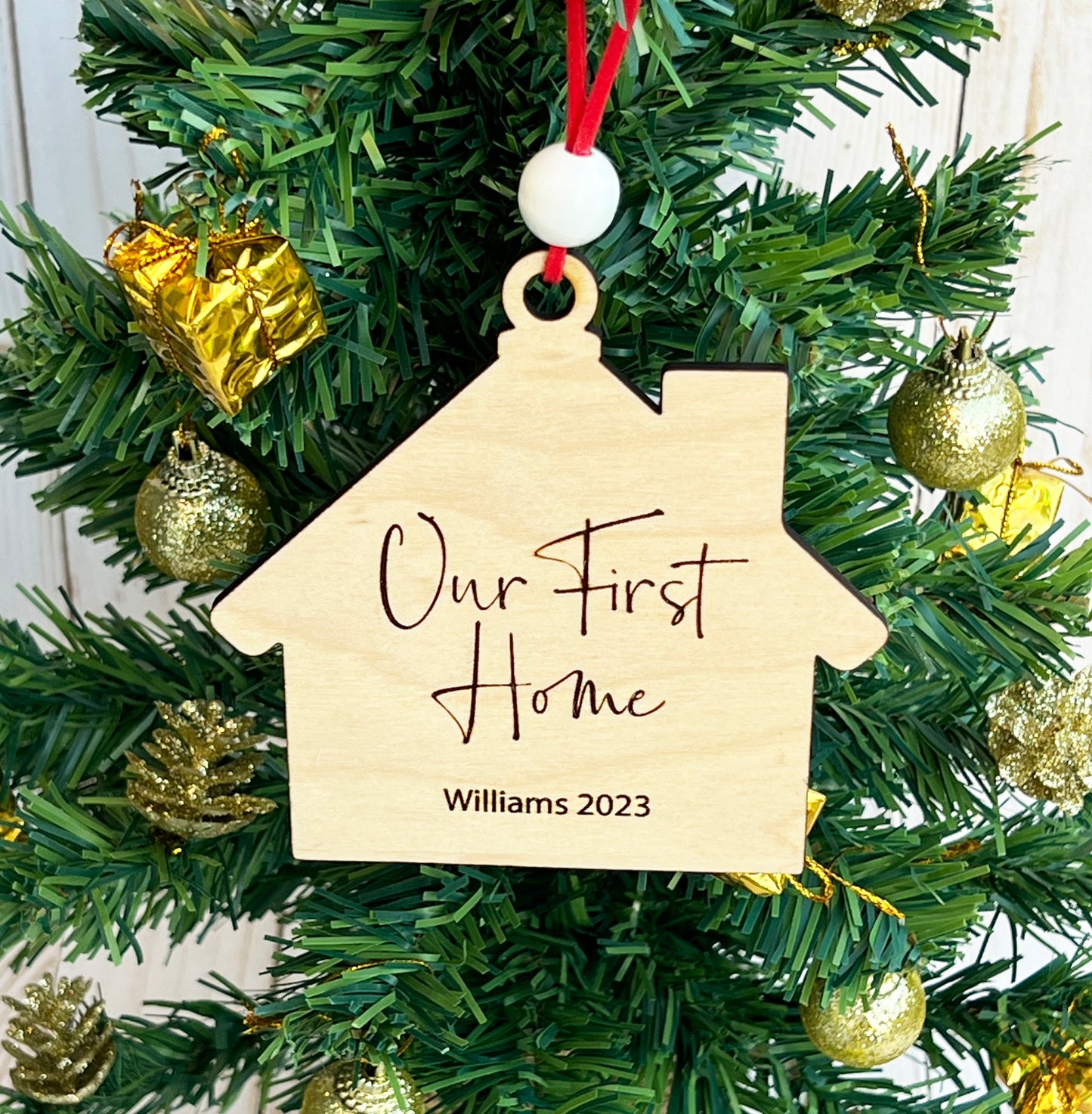 Our First Home Christmas Ornament • Personalized Holiday Ornament • Custom Christmas Gift • Custom Housewarming Holiday Present