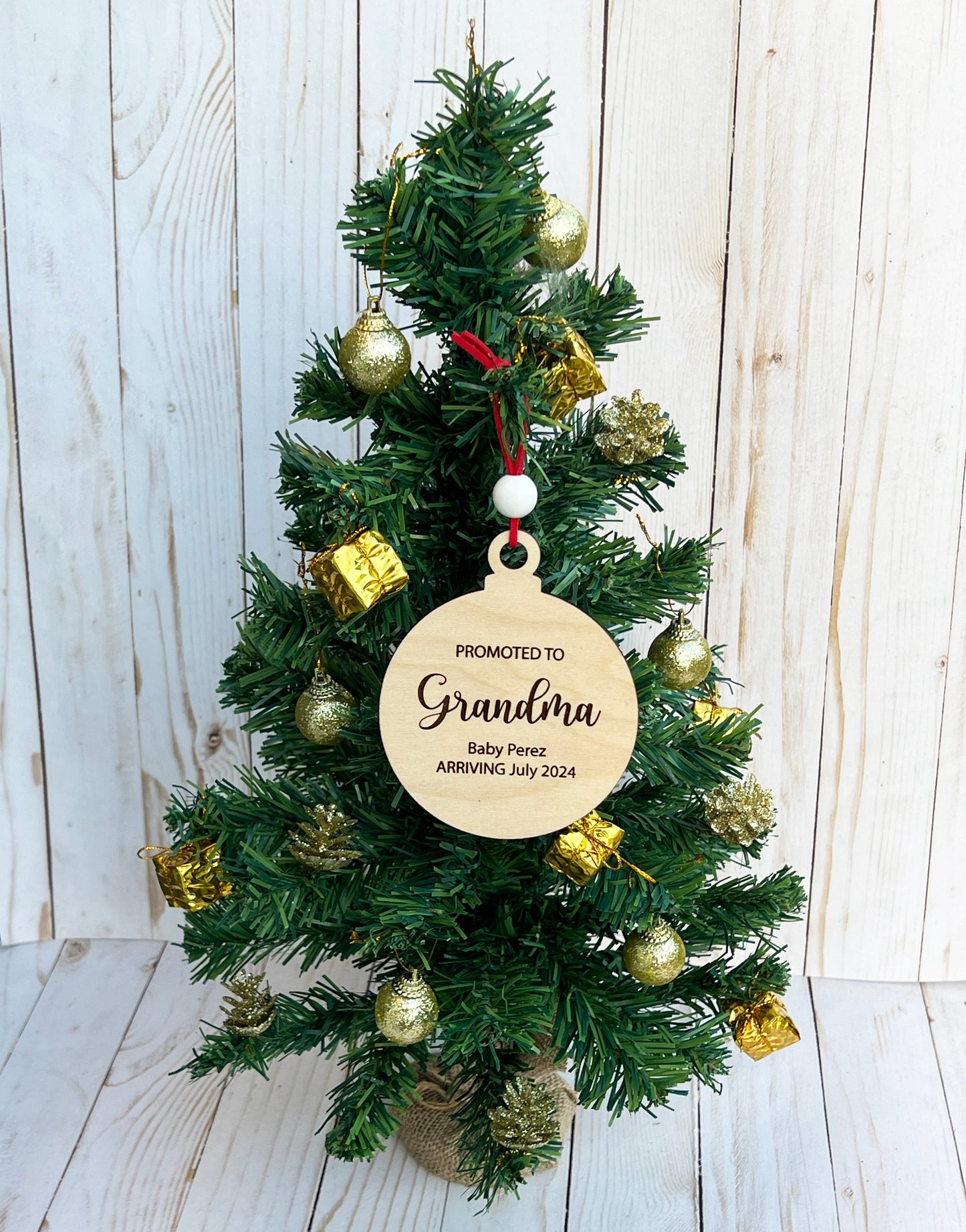 Personalized Pregnancy Announcement Christmas Ornament • Customized Ornament • Promoted to Grandma • Promoted to Grandpa • Christmas Baby