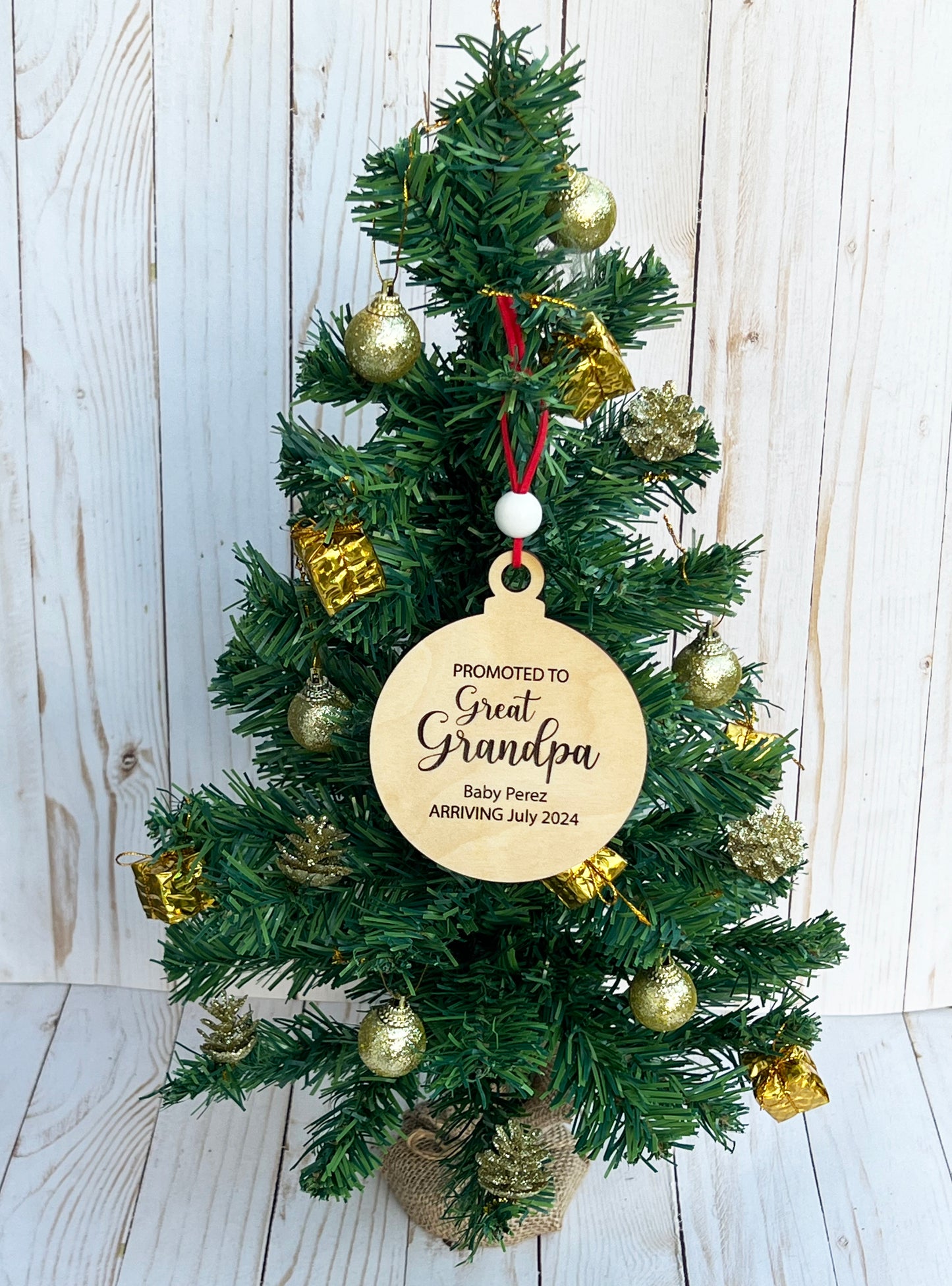 Personalized Pregnancy Announcement Christmas Ornament • Customized Ornament • Promoted to Grandma • Promoted to Grandpa • Christmas Baby