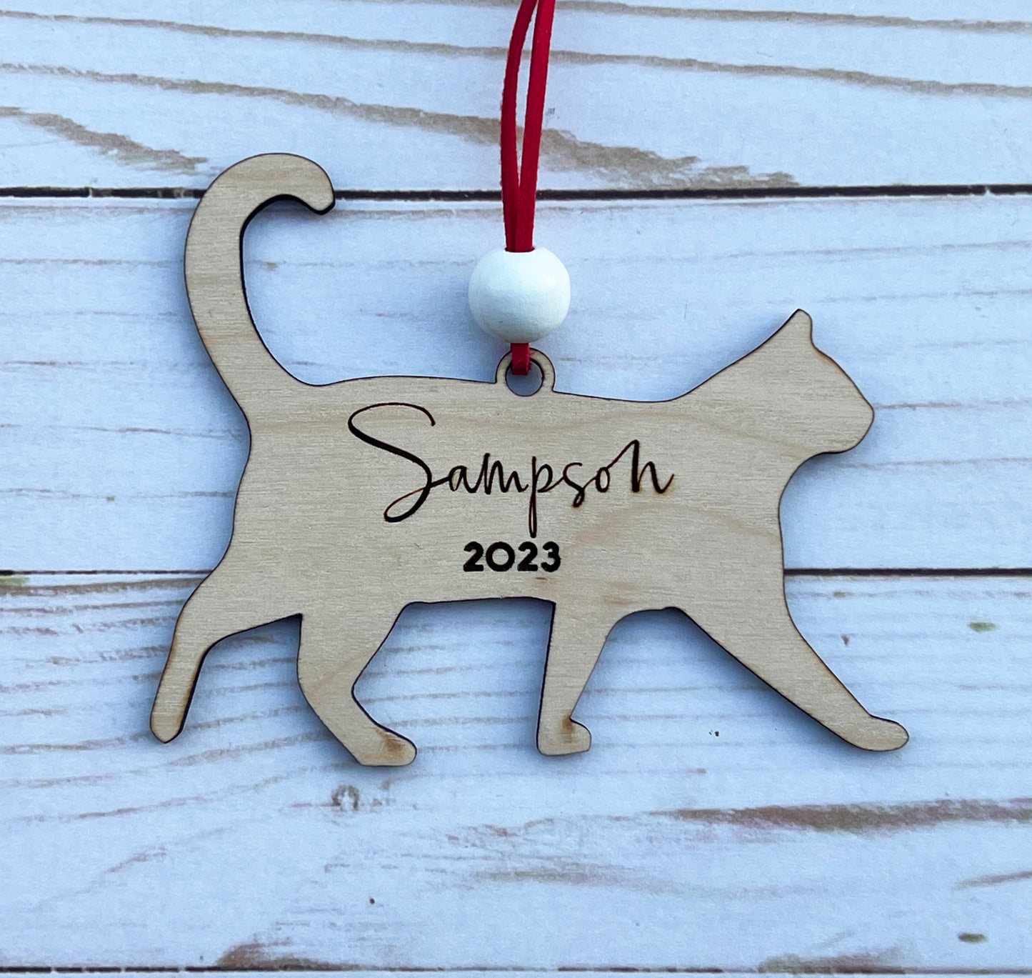 Personalized Pet Name Ornament • Cat's First Christmas • Pet Memorial Gift • Custom Cat Gift • Christmas Gift for New Pet