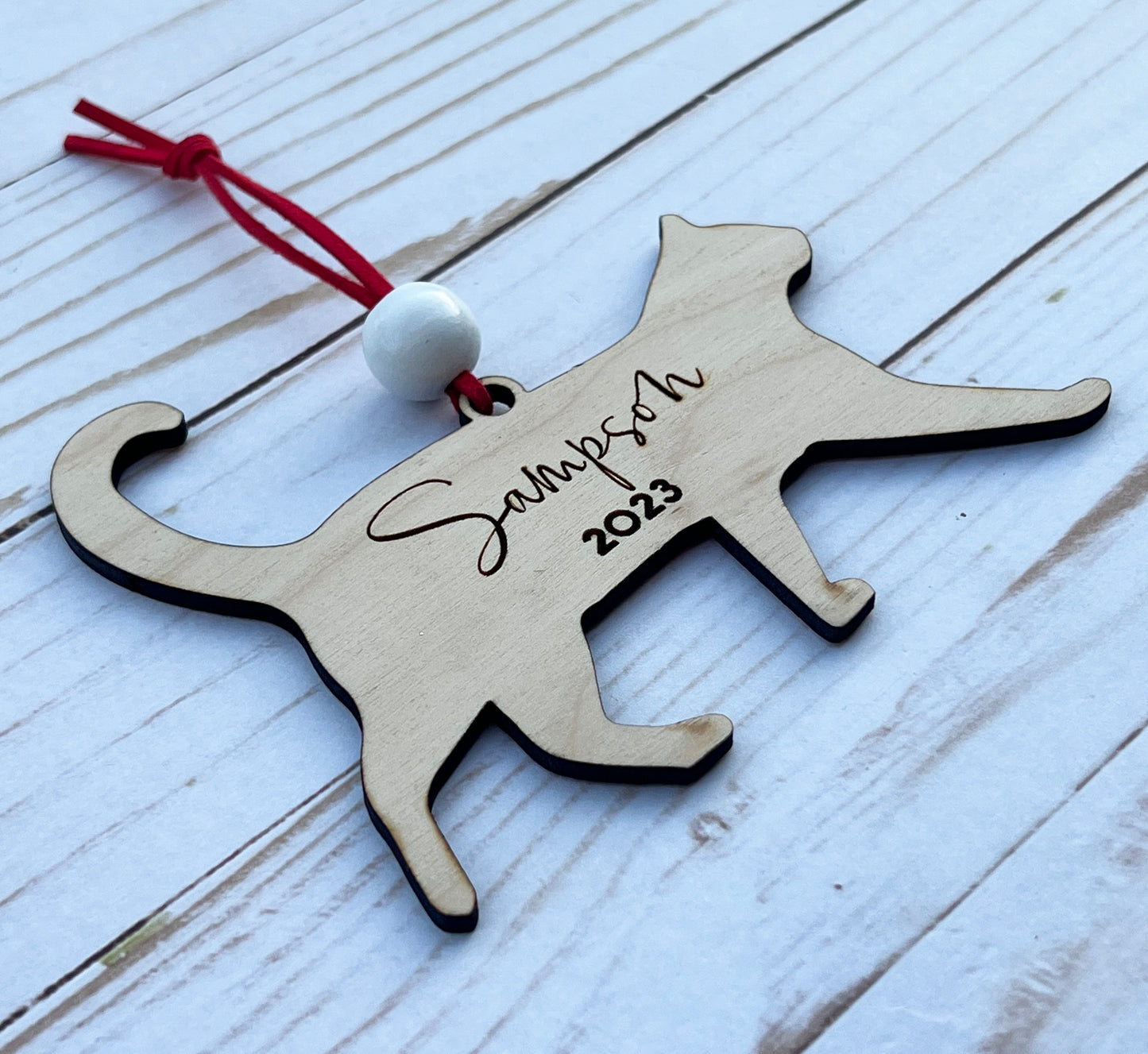 Personalized Pet Name Ornament • Cat's First Christmas • Pet Memorial Gift • Custom Cat Gift • Christmas Gift for New Pet