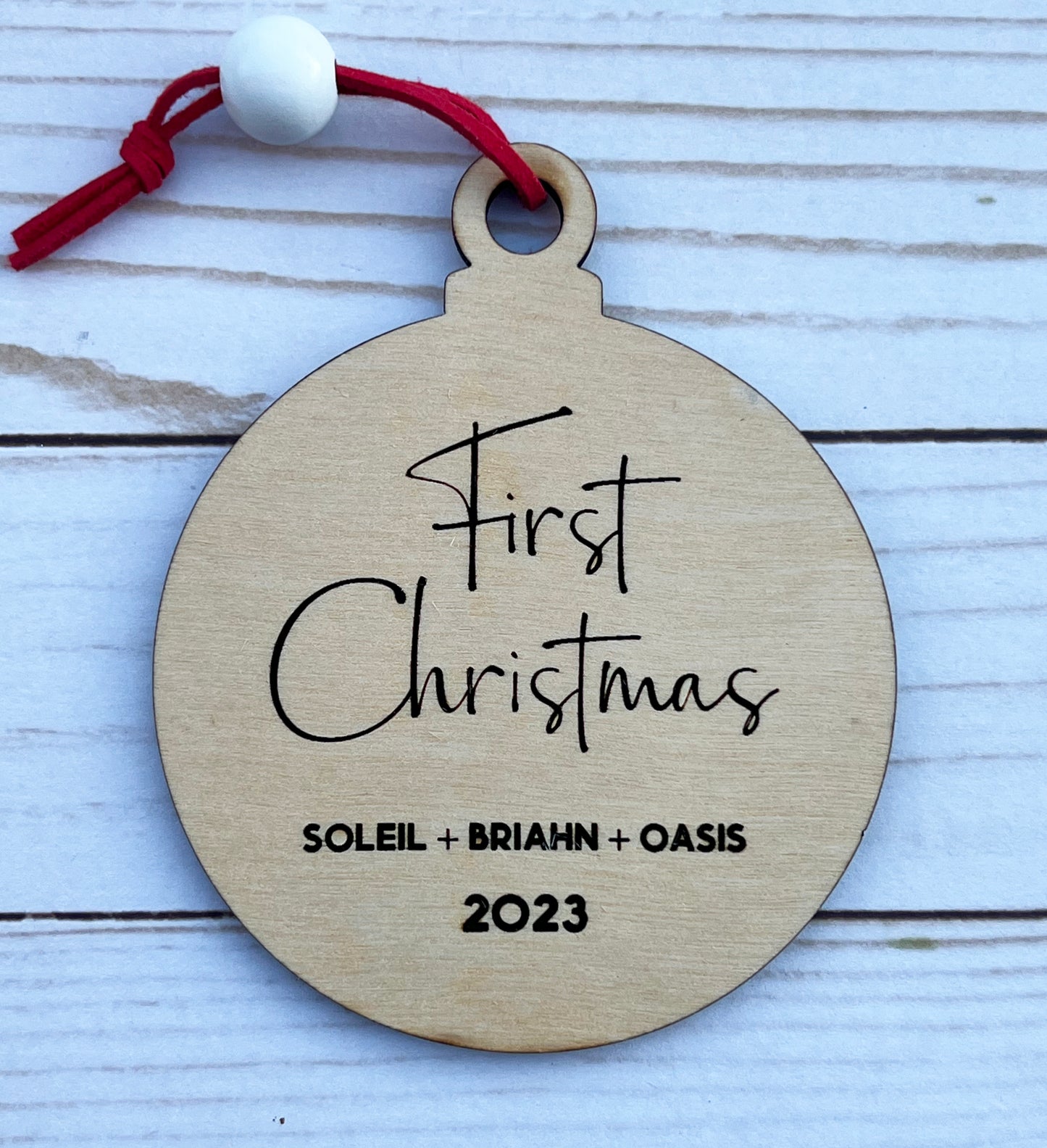 Couple's First Christmas Personalized Ornament • Custom Just Married Christmas Gift • Wedding Present • Custom Holiday Ornament