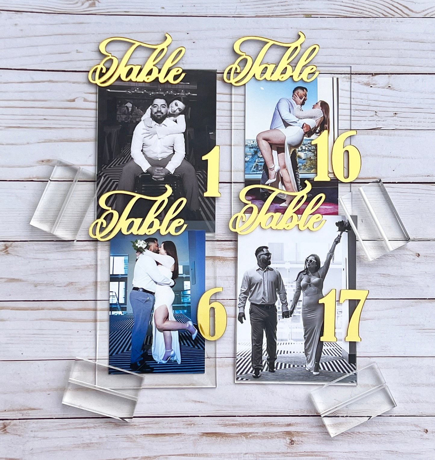 Arched Wedding Table Numbers: Mirrored Acrylic Table Decor
