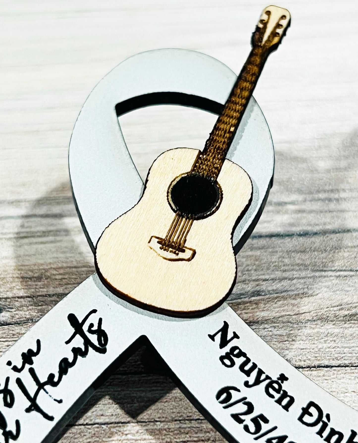 Custom Acrylic Funeral Ribbon Pin, Memorial Gift
