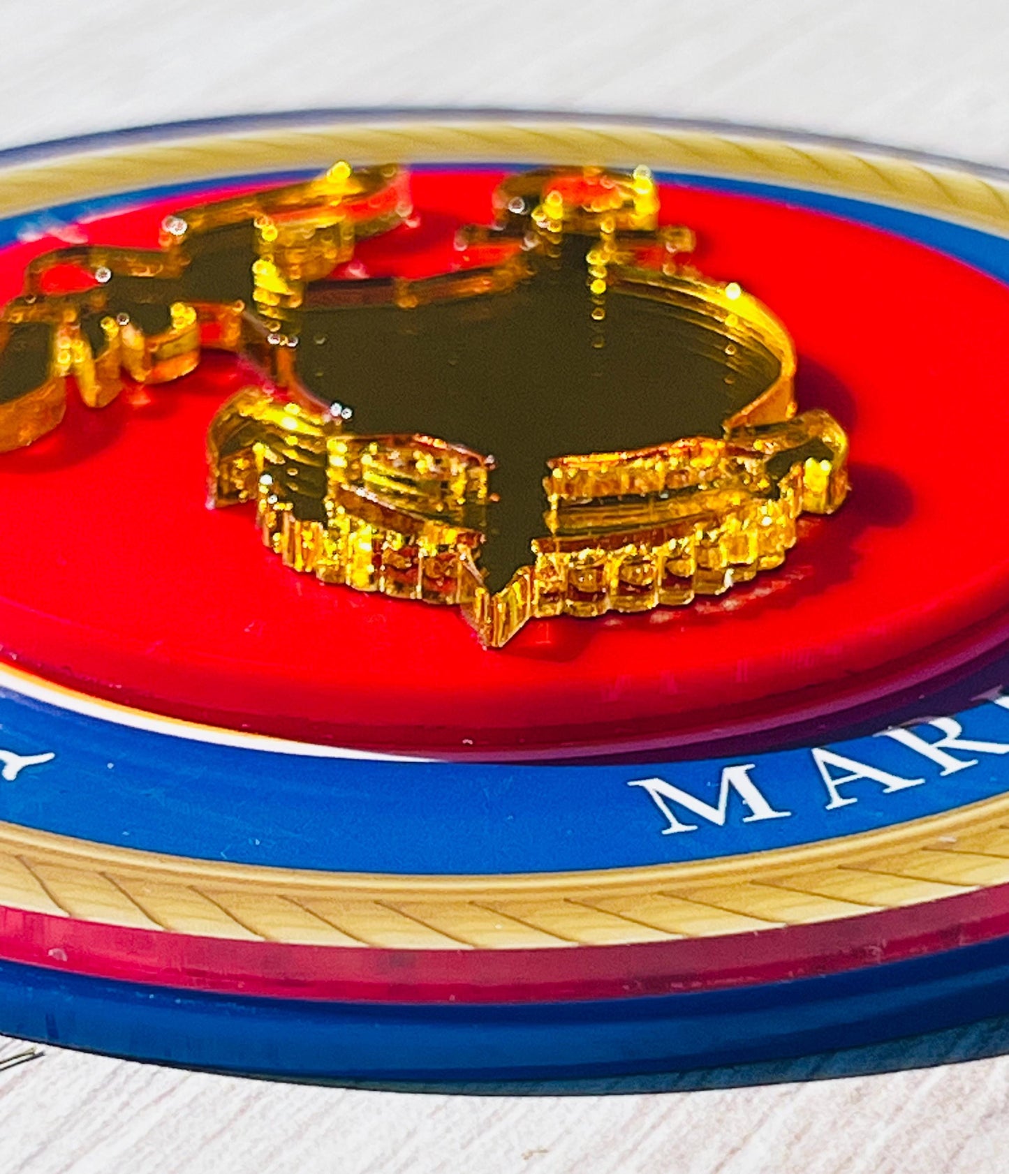 Acrylic Marine Corps Cake Topper: USMC Birthday Party Decor, USMC License #286-23