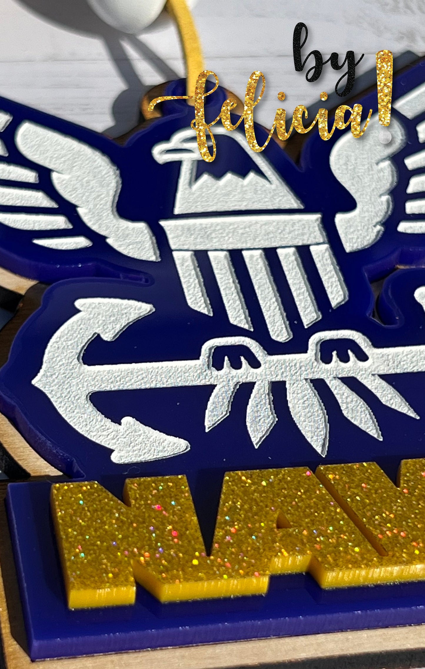 Military Christmas Ornament: Laser Cut Wood & Acrylic - USMC, Navy, Army, Air Force, Coast Guard