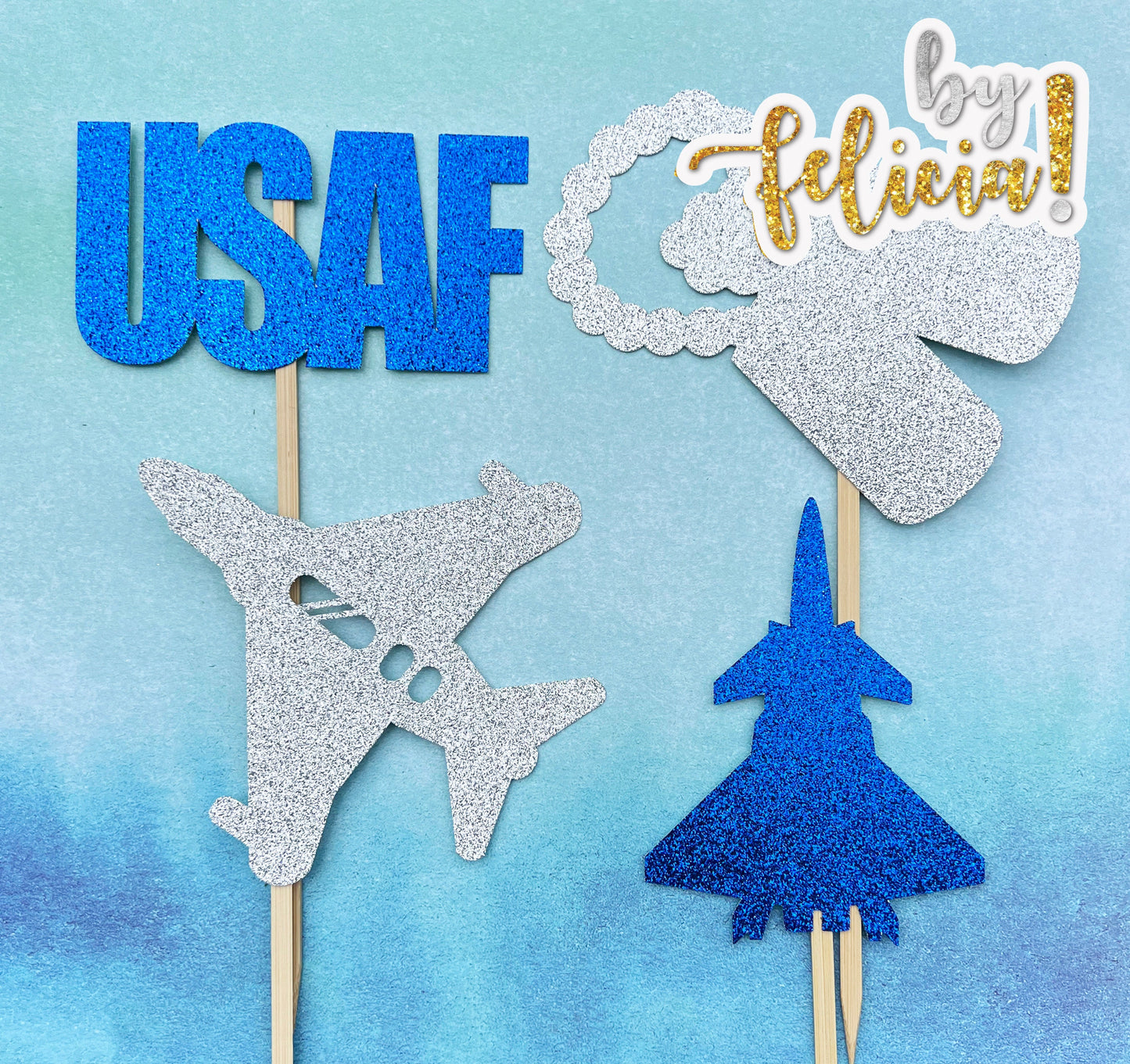 Air Force Party Centerpiece Sticks: Graduation, Boot Camp, Retirement