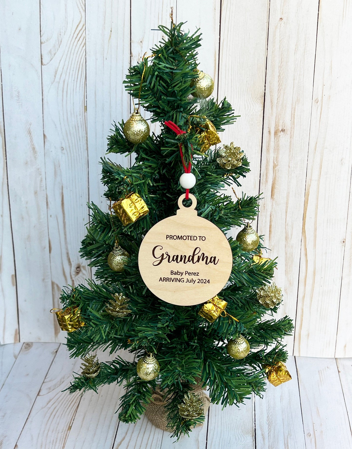 Personalized Pregnancy Announcement Christmas Ornament • Customized Ornament • Promoted to Grandma • Promoted to Grandpa • Christmas Baby