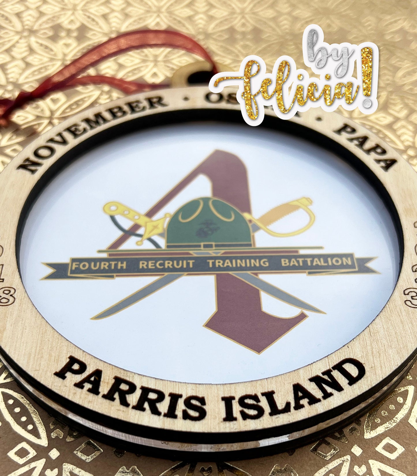 Marine Corps Ornament, 4th Battalion UsMc, USMC Ornament, Marine Corps Gifts, USMC Gifts, USMC License #286-23
