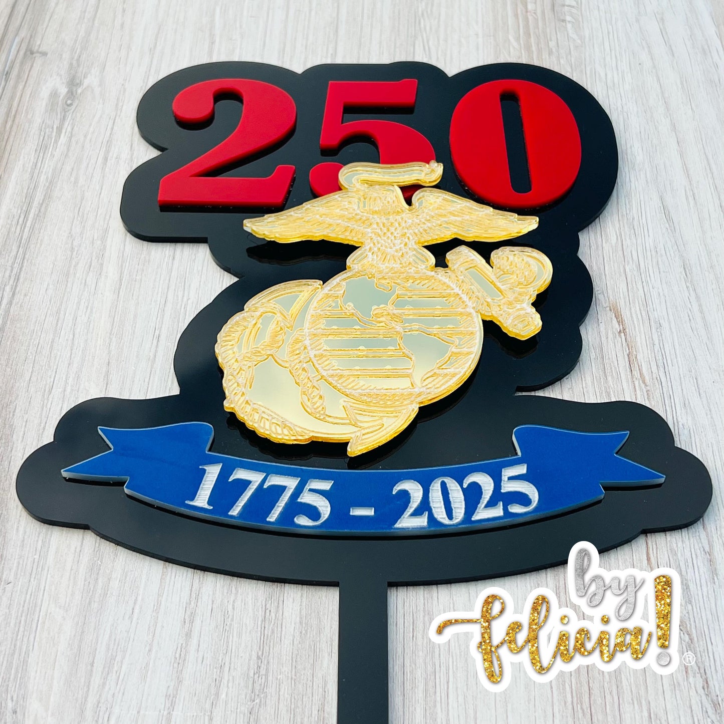 250th Marine Corps Birthday Cake Topper: USMC Party Decor, USMC License #286-23