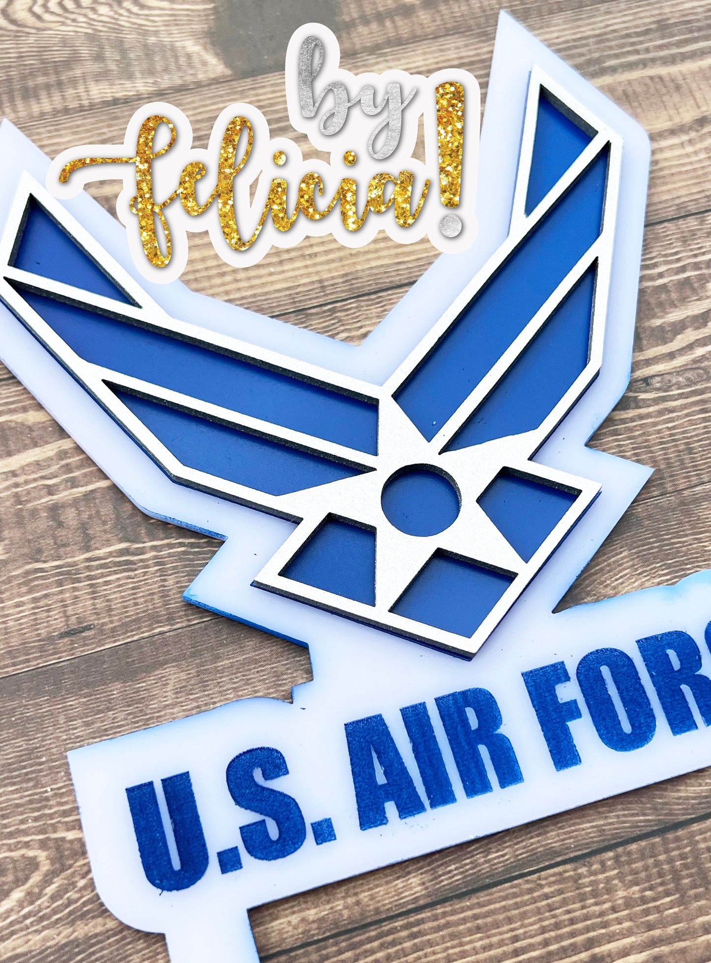 Air Force Acrylic Cake Topper: Graduation, Party Decoration