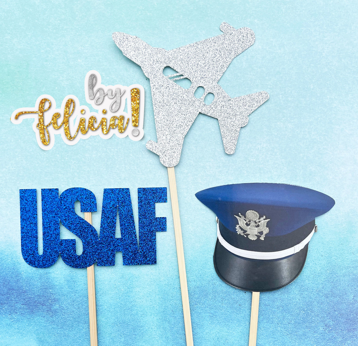 Air Force Party Centerpiece Sticks: Graduation, Boot Camp, Retirement