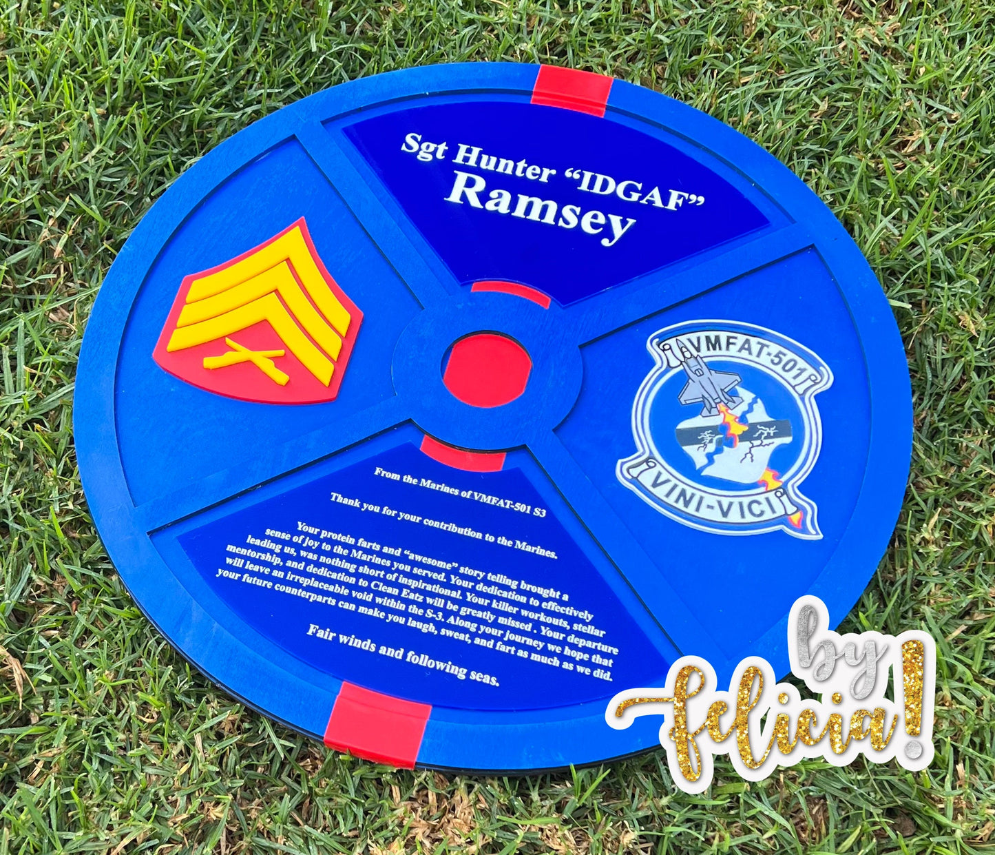 Handmade Marine Corps Retirement Plaque: USMC Gift