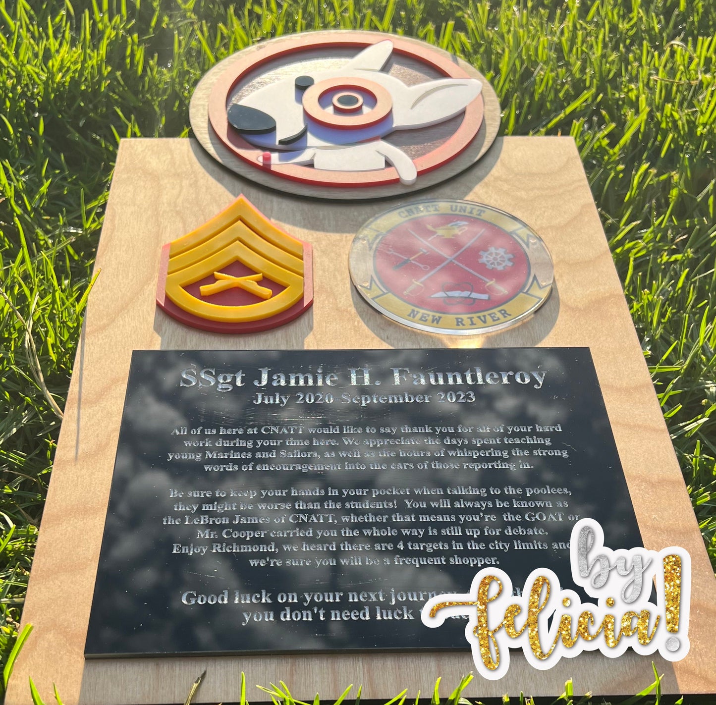Handmade Marine Corps Retirement Plaque: USMC Gift