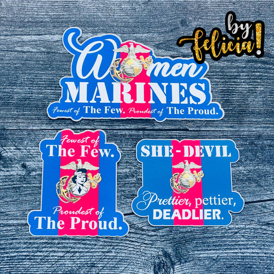 Female Marine Vinyl Sticker: USMC Veteran Decal
