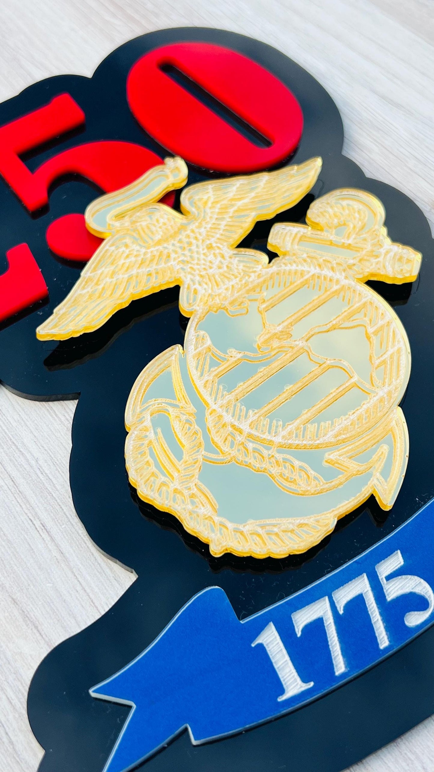 250th Marine Corps Birthday Cake Topper: USMC Party Decor, USMC License #286-23