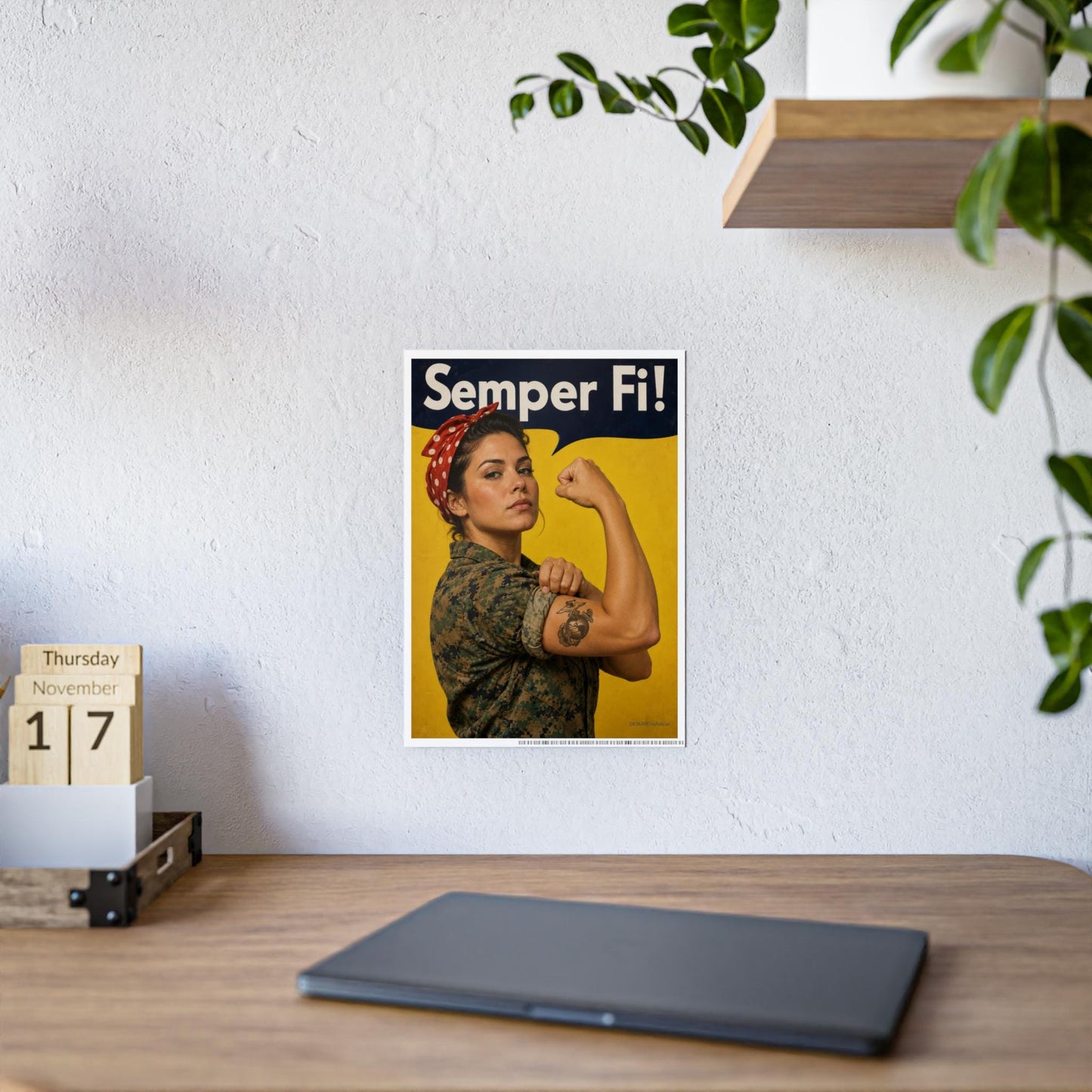 Female Marine Semper Fi Poster, No High and Tight But Ready to Fight Poster, Female Marine Wall Art
