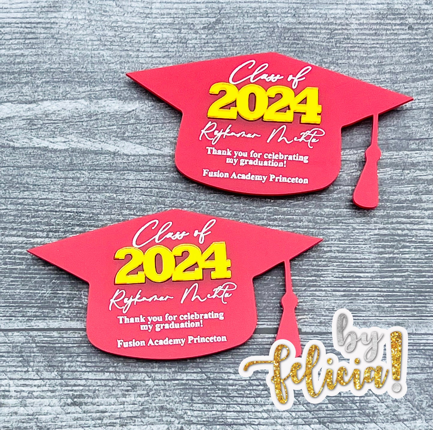 Personalized Graduation Magnet Favors: Acrylic Class of 2024