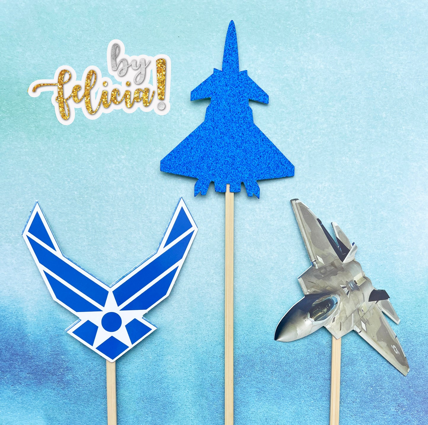 Air Force Party Centerpiece Sticks: Graduation, Boot Camp, Retirement