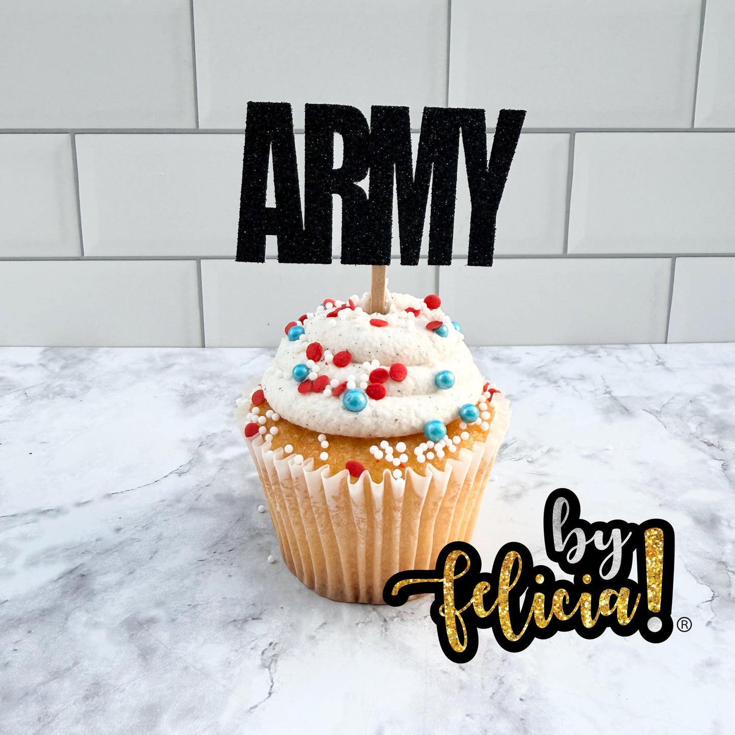 Army Cupcake Toppers: Soldier, Tank, Camo Party Decorations