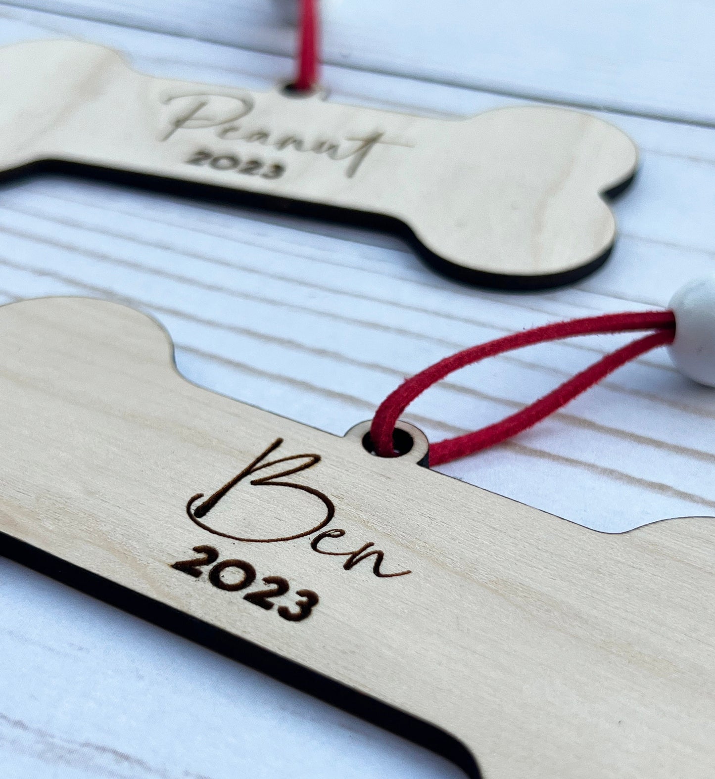 Personalized Cat Ornament: Laser Engraved Birch Wood, Pet Memorial Gift