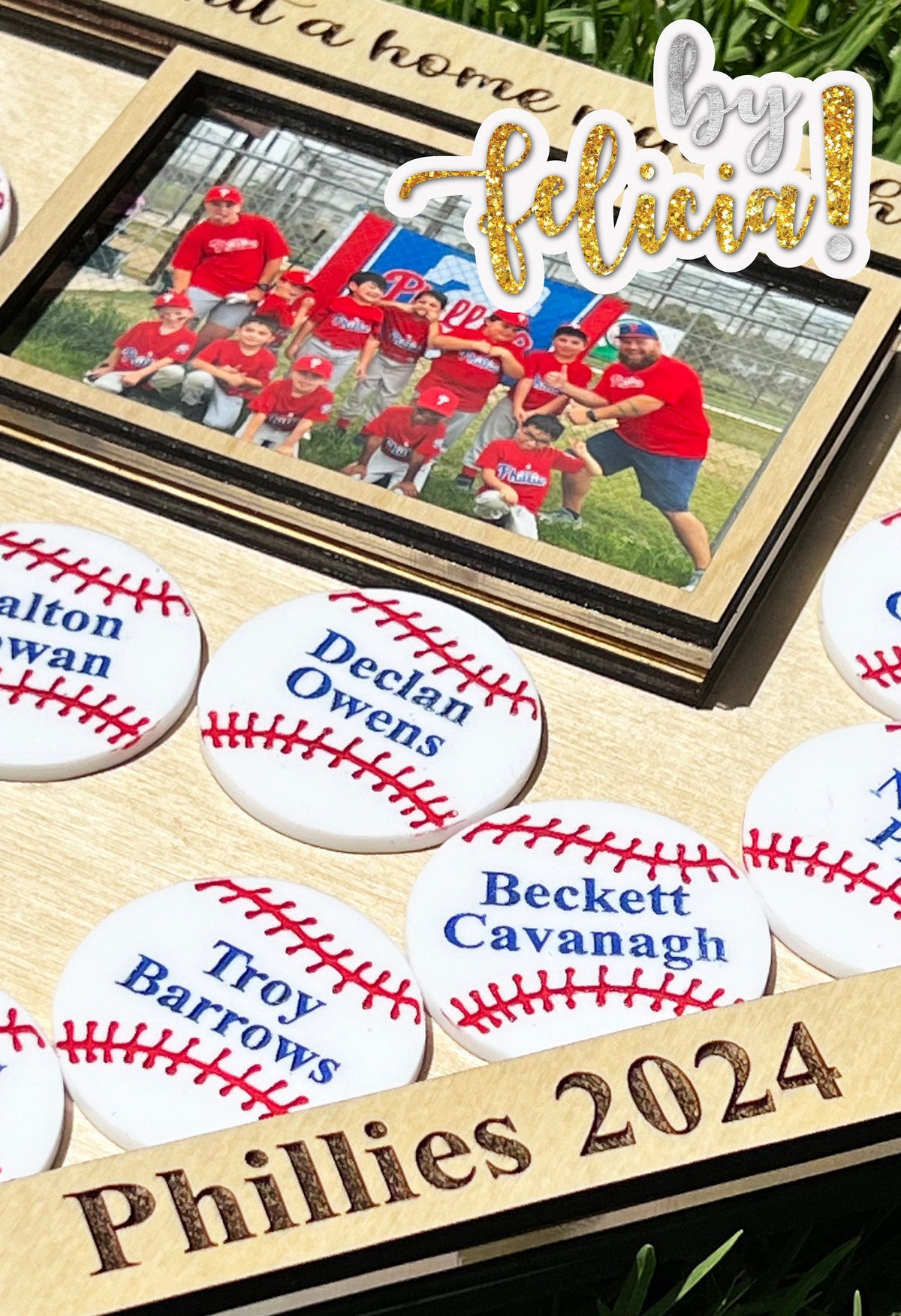 Personalized Baseball Coach Gift: Home Plate Team Photo Frame